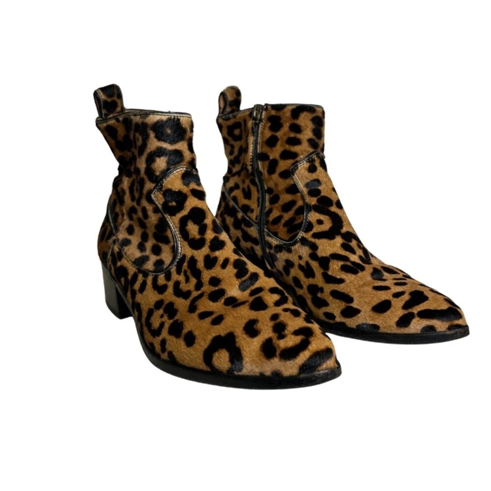 Veronica Beard Leopard Calf Hair Chelsea Booties – Size 9